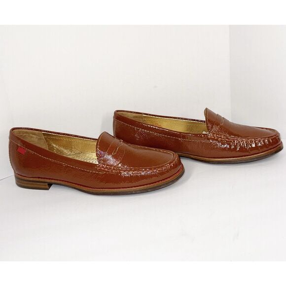 Marc Joseph East Village Leather Penny Loafer NEW Size 7.5 Patent Cognac Brown - Picture 3 of 16